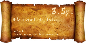 Börzsei Szilvia névjegykártya