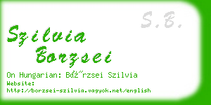 szilvia borzsei business card