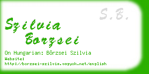 szilvia borzsei business card